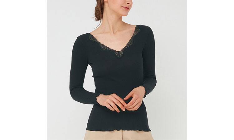 Tuché(トゥシェ) Dress Me COTTON LACY(ドレスミー コットンレーシー) 8分袖インナー