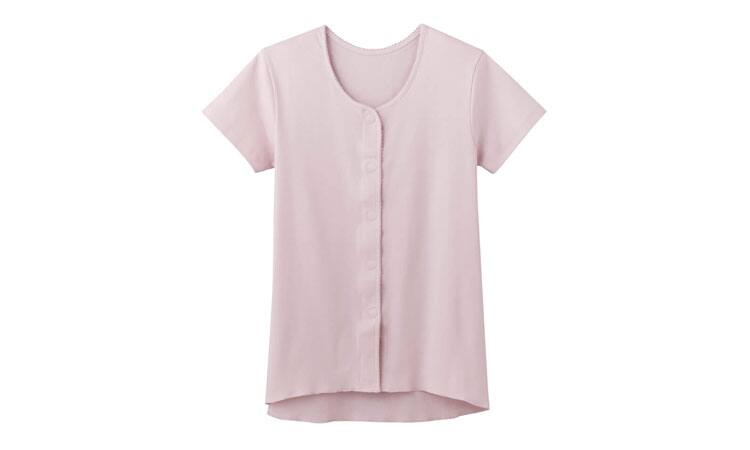 愛情らくらく 3分袖インナー(面ファスナー・前開き)(レディース)