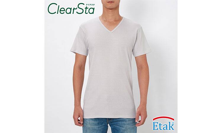 ClearSta（クリアスタ）持続抗菌・抗ウイルスEtak®シリーズ　Vネックインナー