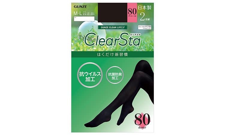 ClearSta(クリアスタ)抗菌・抗ウイルス加工タイツ　80D