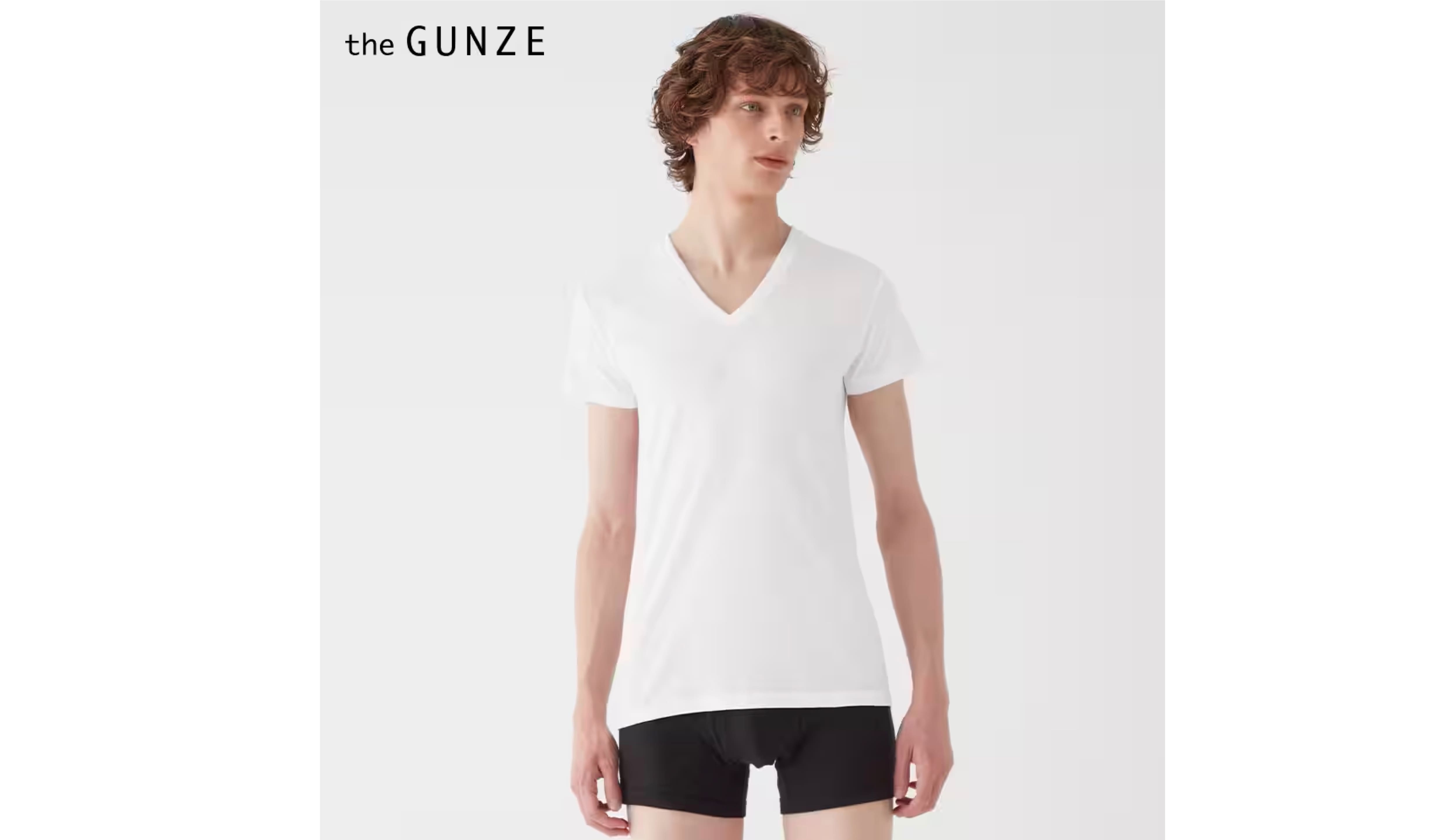the GUNZE(ザグンゼ）VネックTシャツ <CK8315>