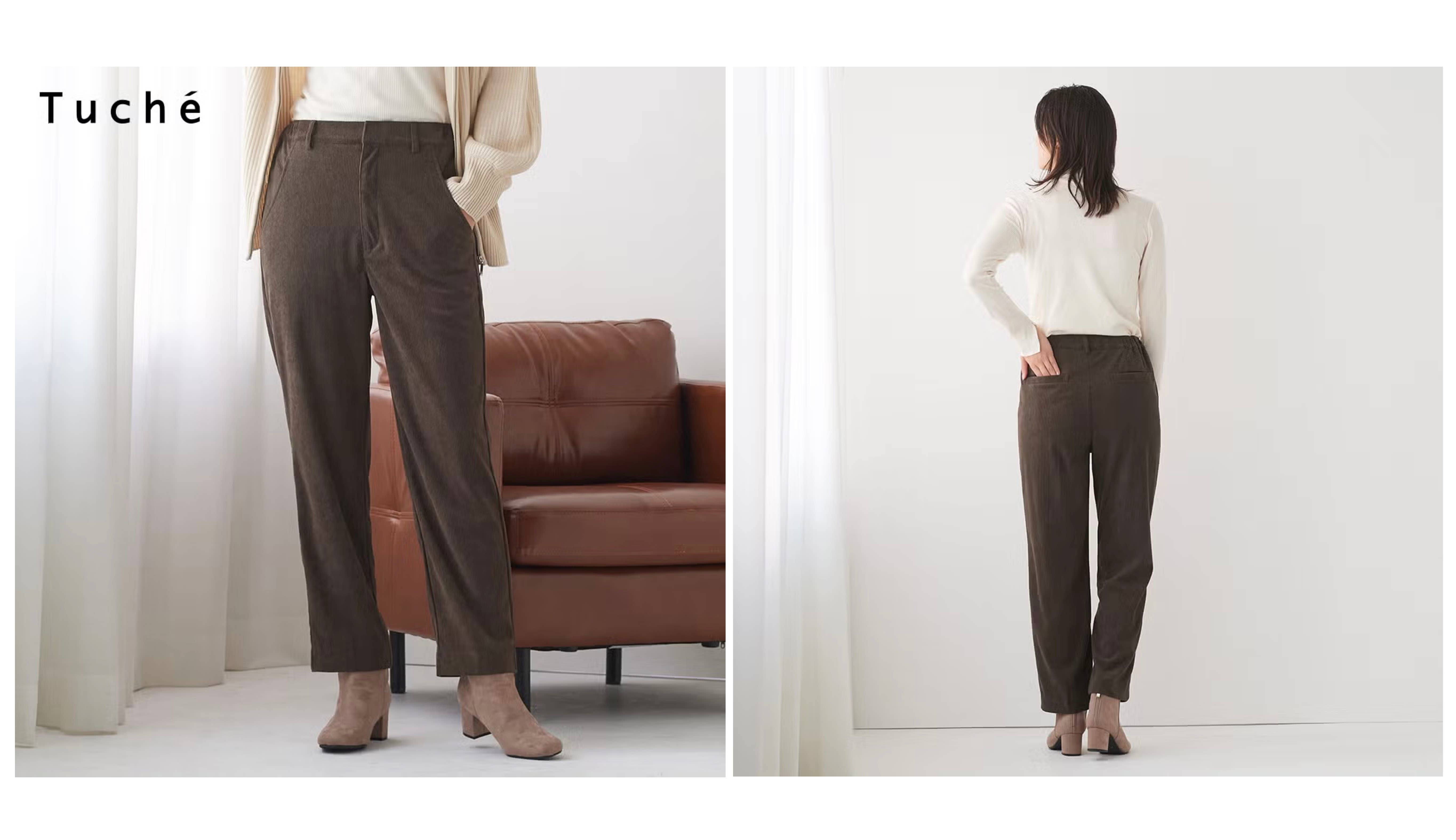 【ストレート】コーデュロイ前あきパンツ<TZY96K>