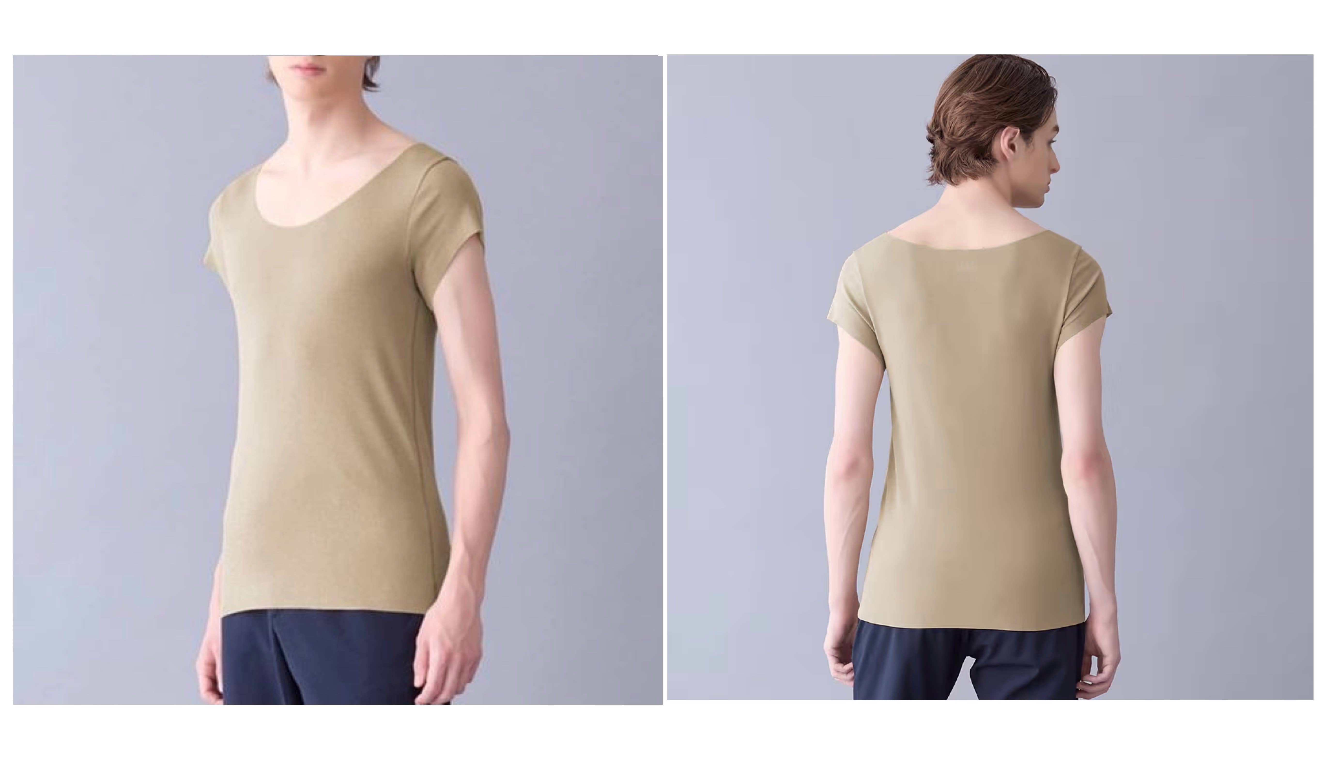 SEEK（シーク）ボートネックTシャツ（袖丈短め）<EE2812A>