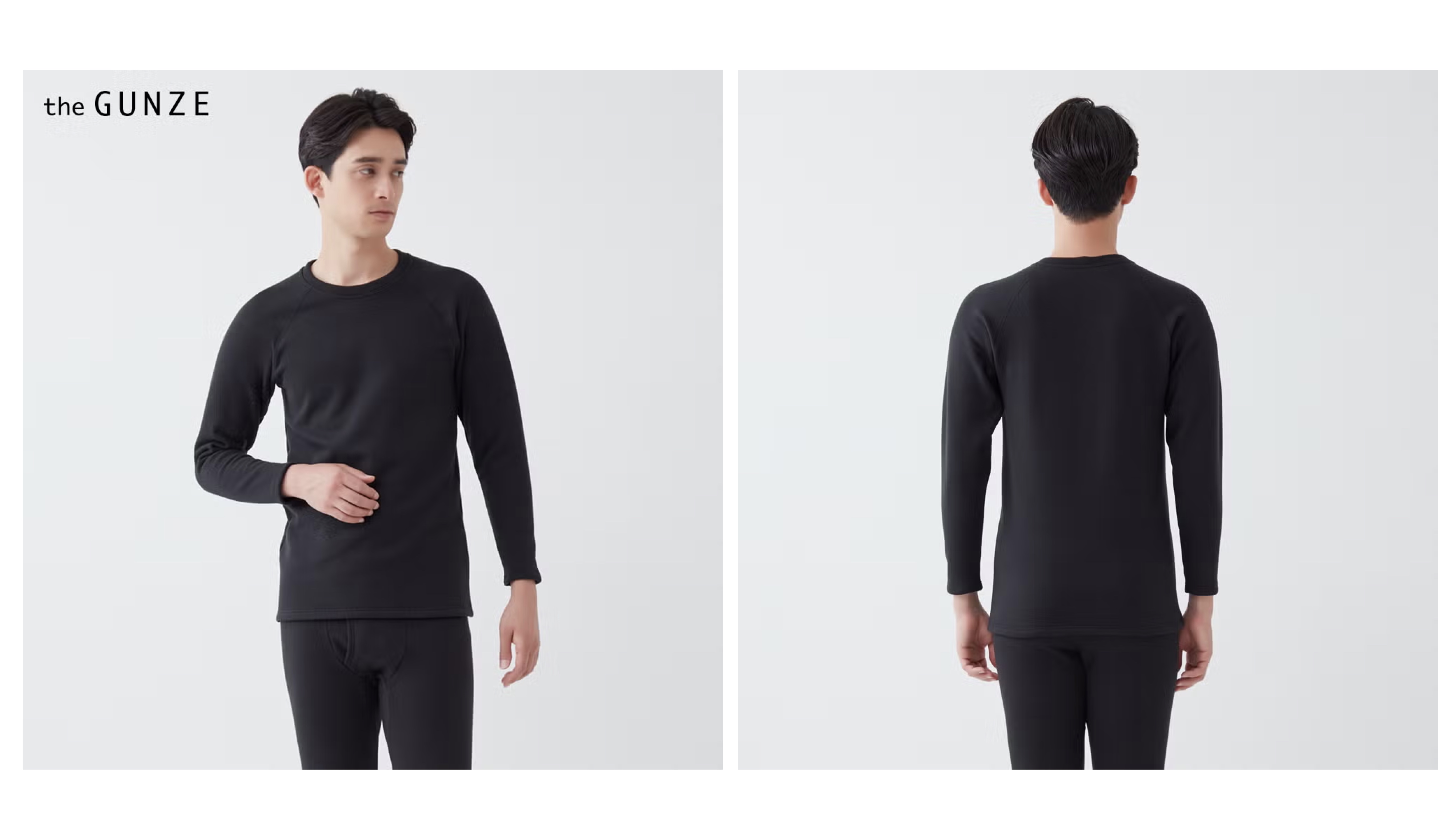 theGUNZE(ザグンゼ)【厚手綿混】裏起毛クルーネックロングスリーブシャツ（丸首）<CK9708>