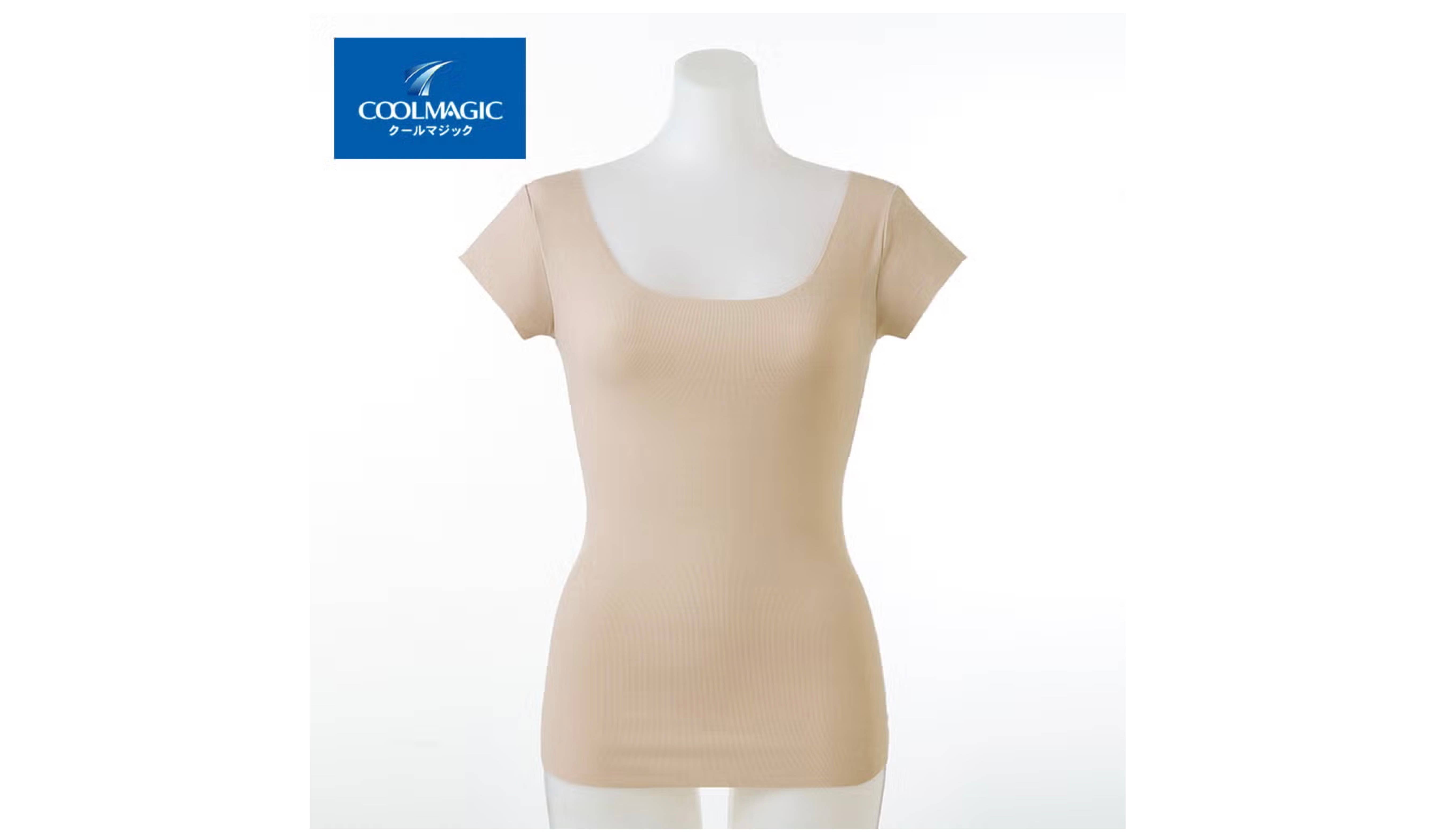 COOLMAGIC(クールマジック)【素肌さらり】 汗取り付きフレンチ袖インナー<MC7151Z> 吸汗速乾　脇汗取りパッド付き
