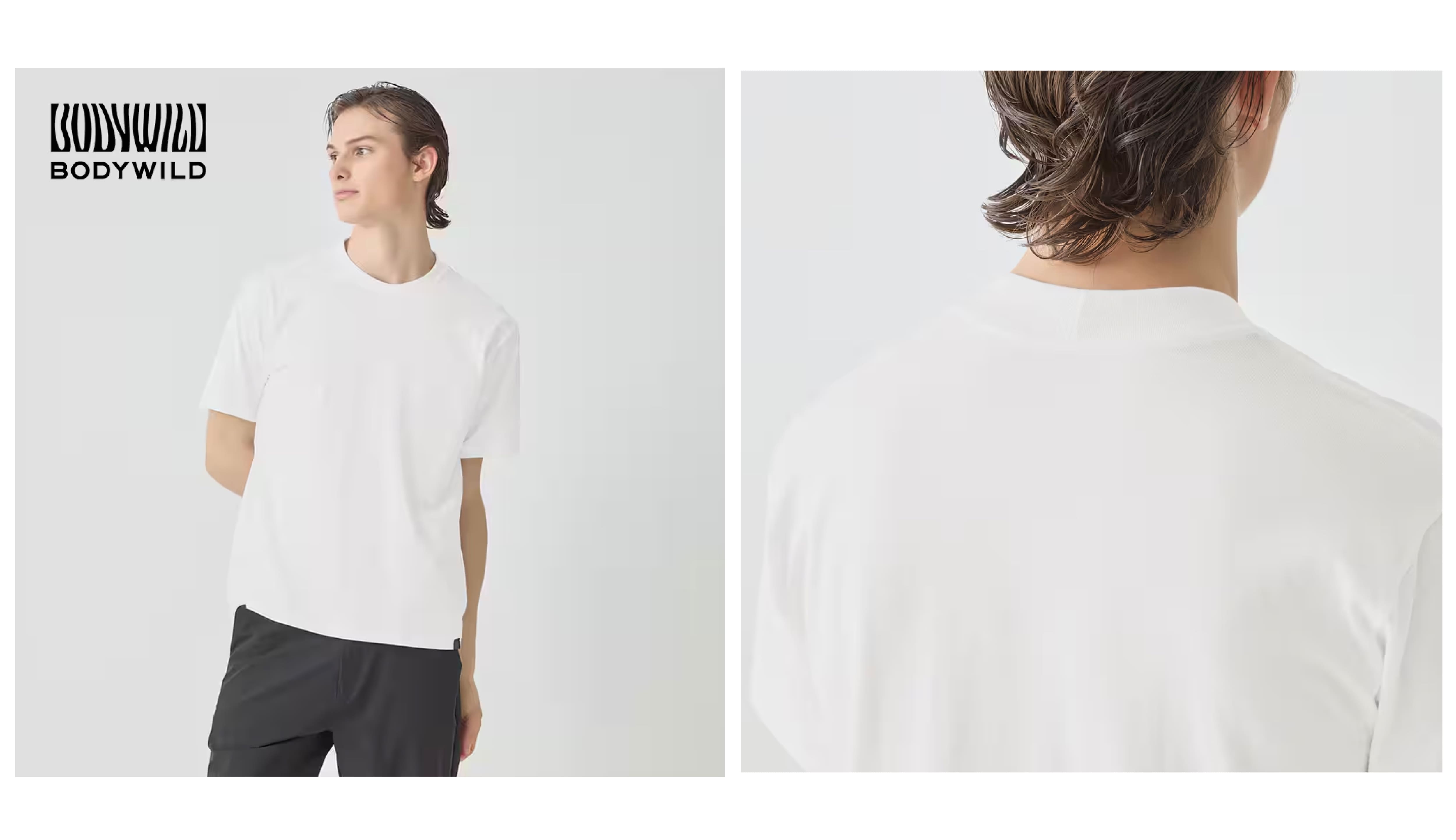 BODY WILD(ボディワイルド)【ジャケット対応】接触冷感クルーネックＴシャツ（丸首）<BW6013A>