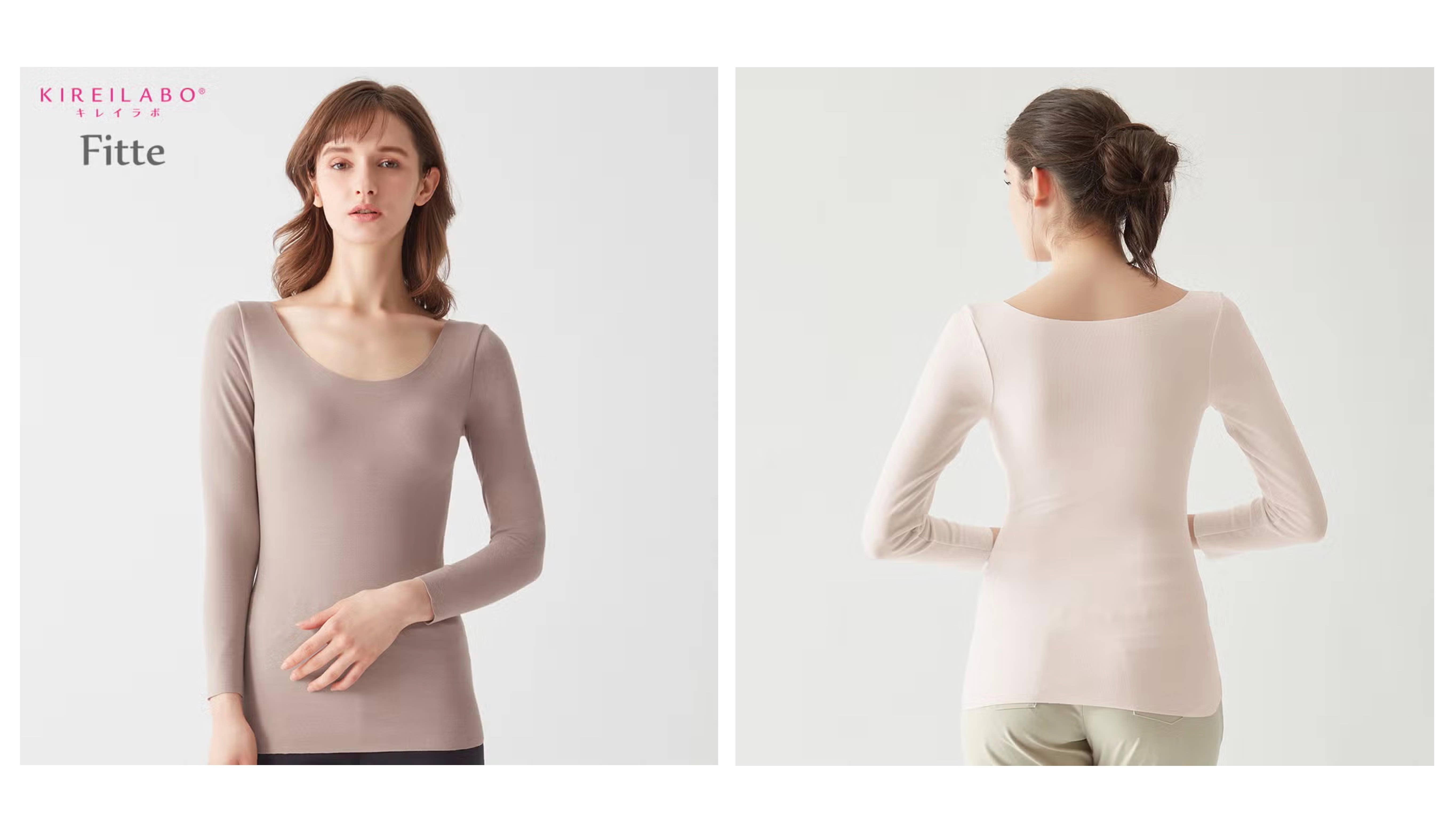 KIREILABO(キレイラボ)【Fitte Warm】8分袖ブラトップ