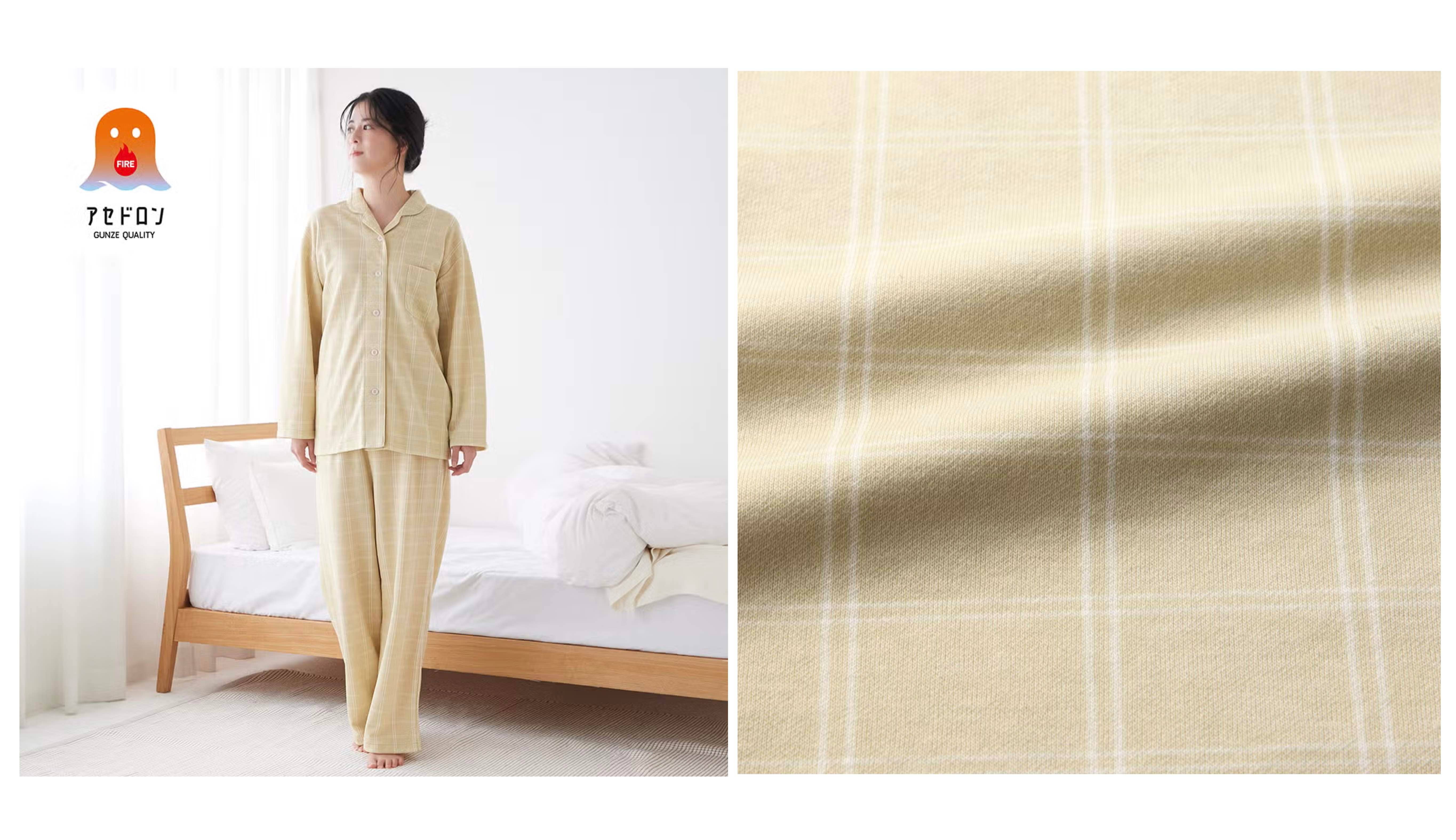 【ファイヤーアセドロン】背中保温 ダンニット長袖長パンツ パジャマ<TG4615>