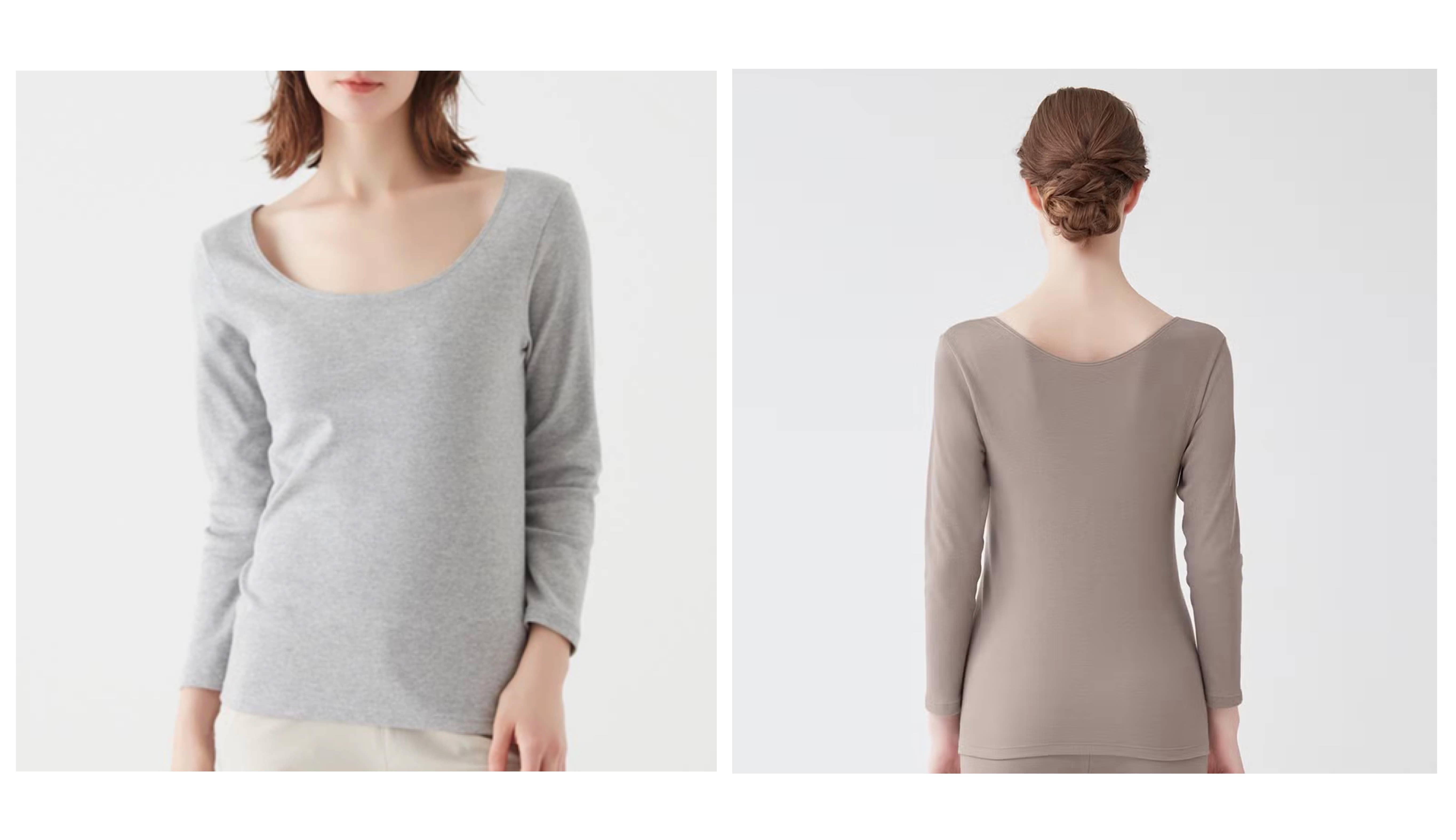 the GUNZE(ザ グンゼ)【冬の綿100%】8分袖インナー(えりあき広め)<CK4547>