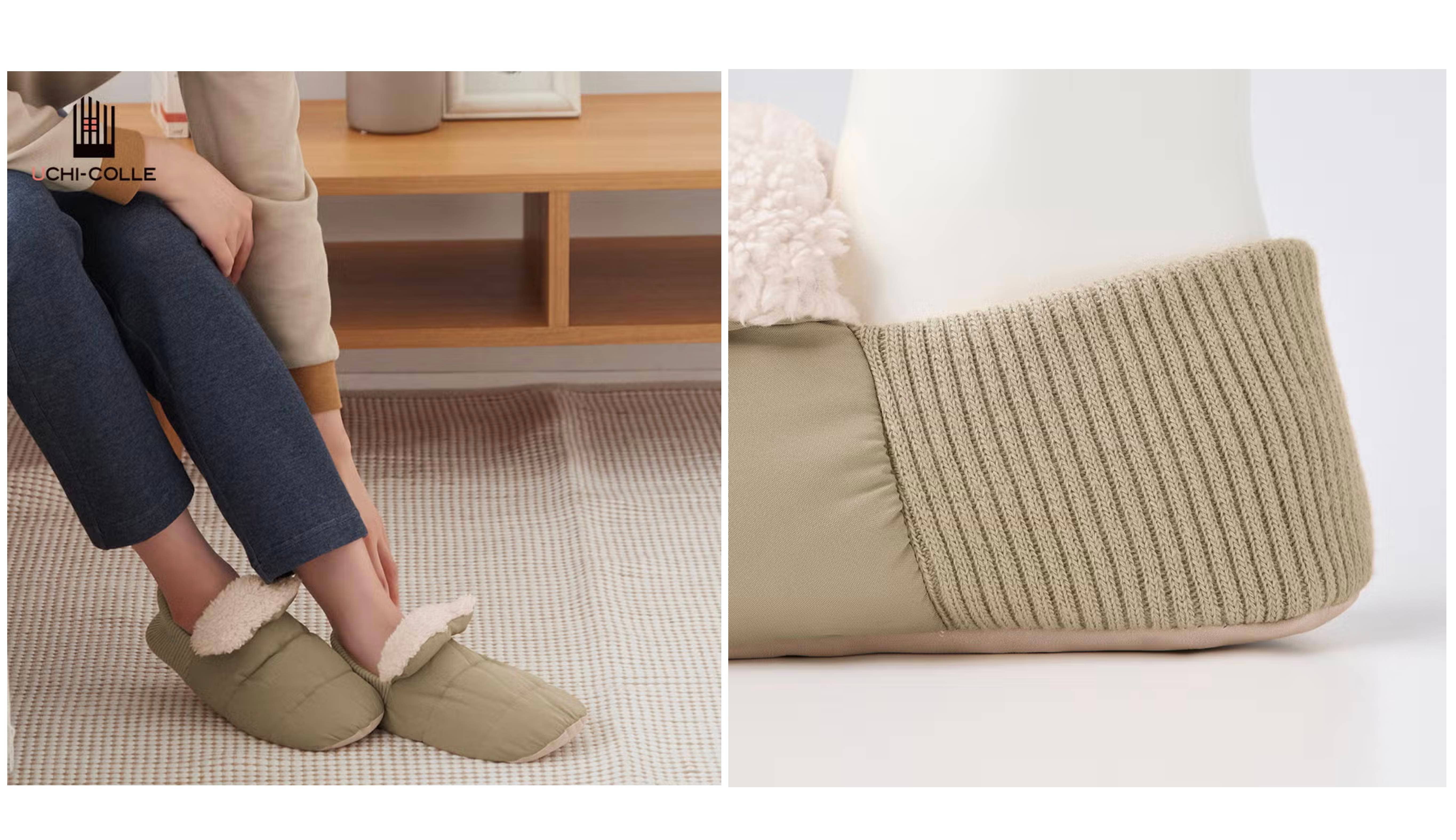 UCHI-COLLE(ウチコレ)【バウンドヒーター】ルームシューズ バブーシュタイプ<AUY502>