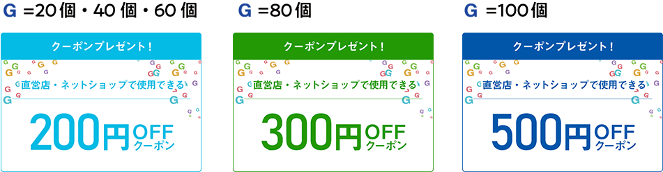 100円OFFクーポン 300円OFFクーポン 500円OFFクーポン