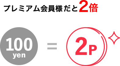 プレミアム会員様だと2倍