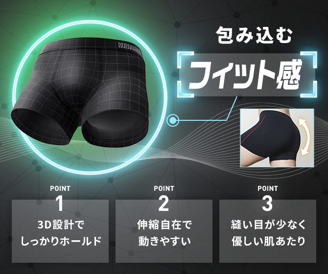 包む込むフィット感
