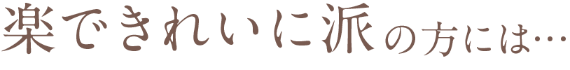 楽できれいに派の方には…