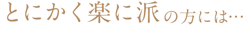 楽できれいに派の方には…