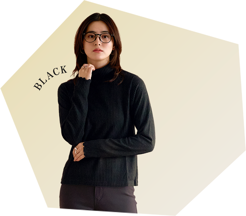 A classic black and grey look. With just one piece, you can wear it from autumn to spring.