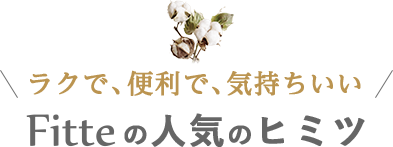 ラクで、便利で、気持ちいい　Fitte人気のヒミツ