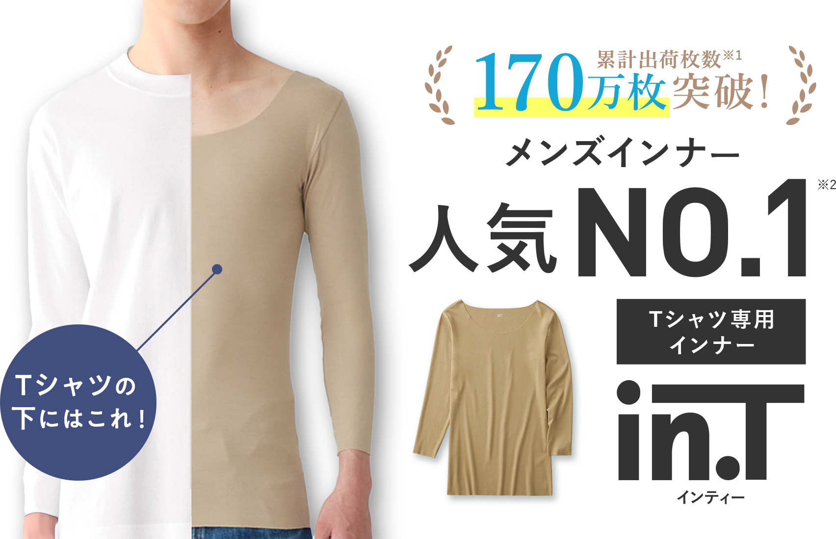 in.T(インティー) Tシャツ専用インナー メンズインナー人気NO.1