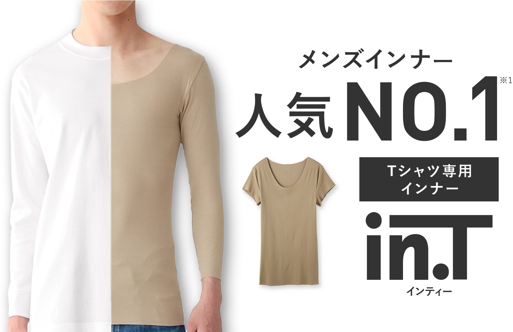 in.T(インティー) Tシャツ専用インナー メンズインナー人気NO.1