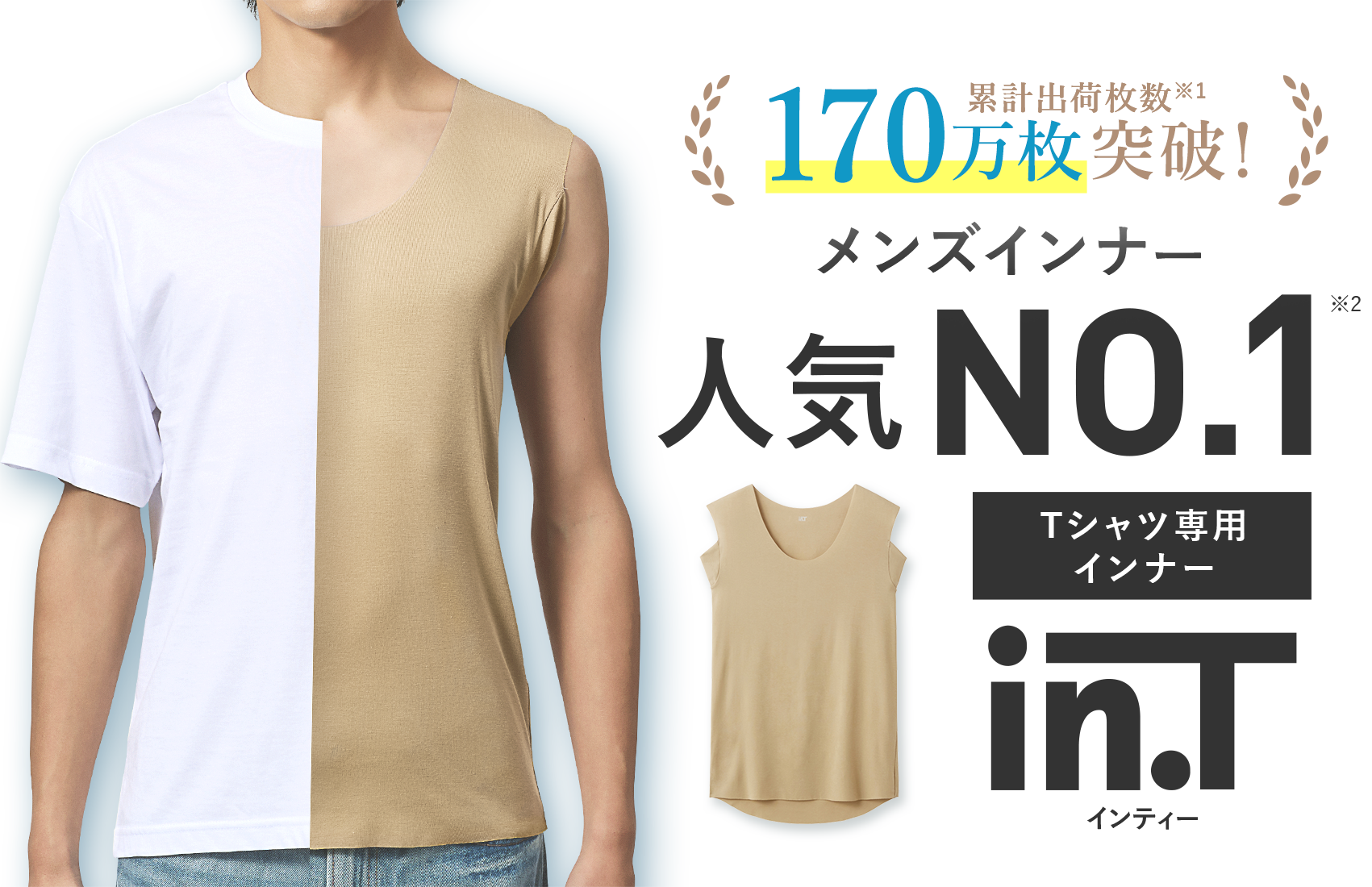 in.T(インティー) Tシャツ専用インナー メンズインナー人気NO.1