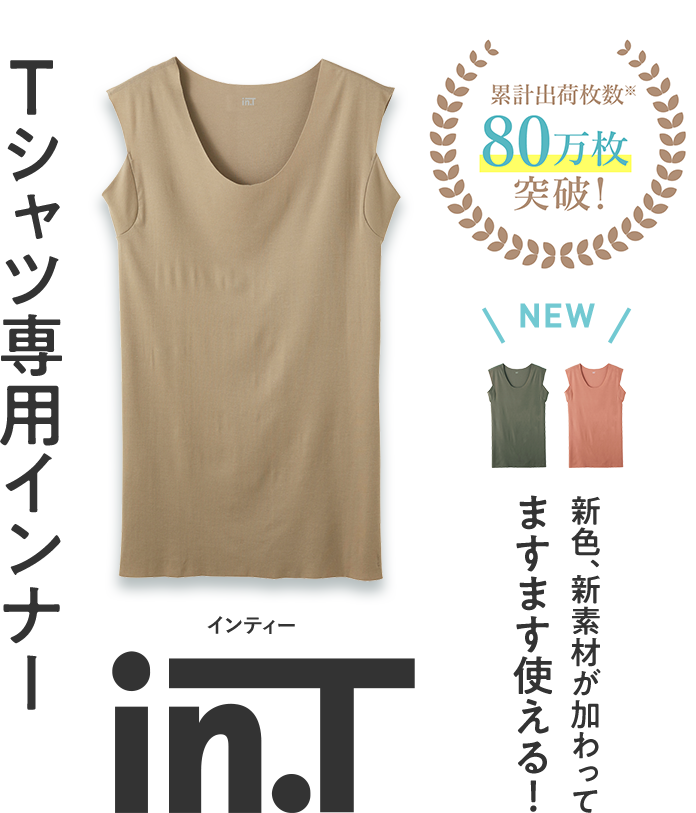 Tシャツ専用インナー（in.T） 脇汗・汗染み対策におすすめ(メンズ