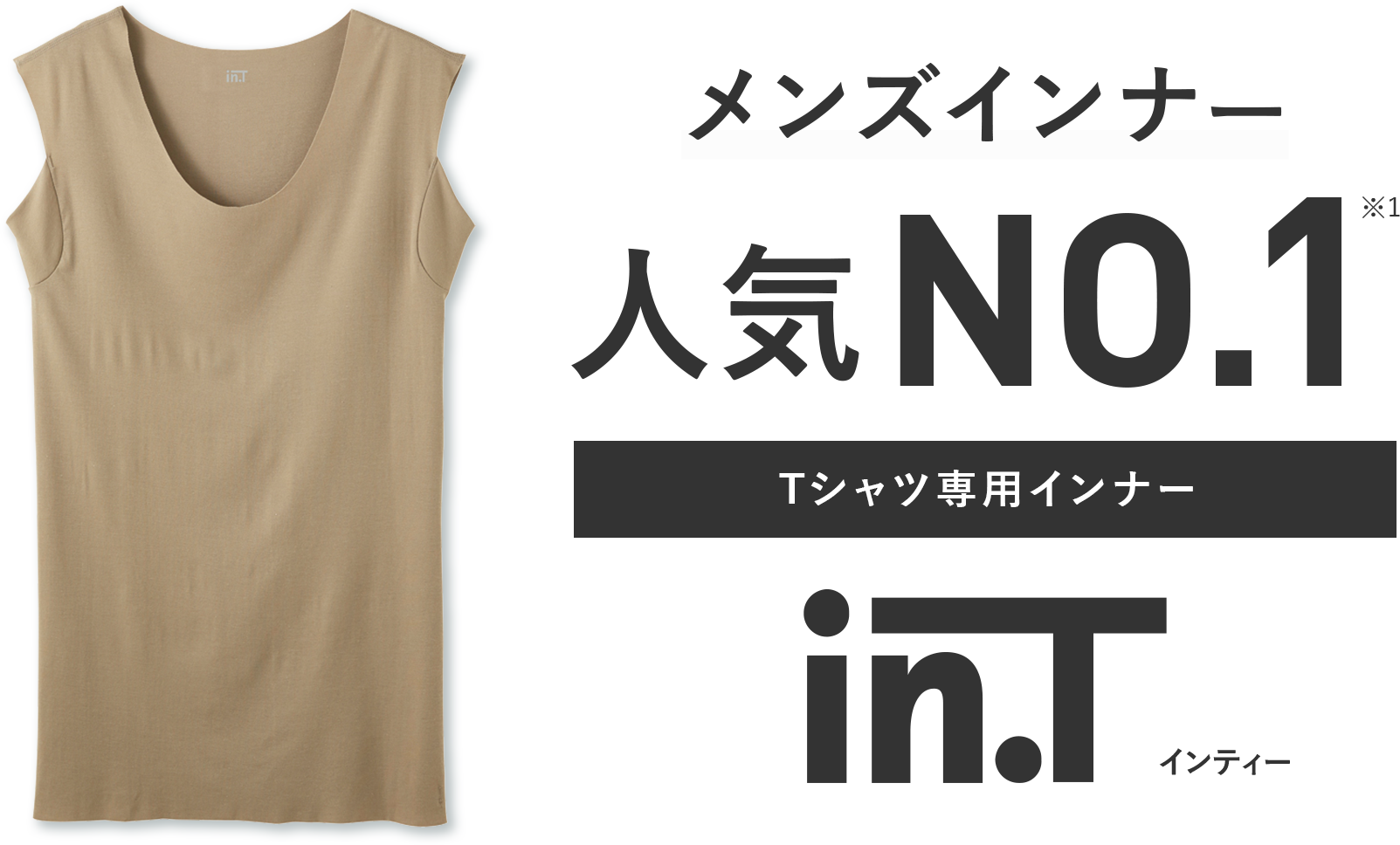 in.T(インティー) Tシャツ専用インナー 2023年度グンゼストアで最も売れた人気NO.1メンズインナー