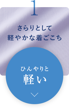 さらりとして軽やかな着ごこち ひんやりと軽い