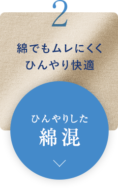 綿でもムレにくくひんやり快適 ひんやりした綿混