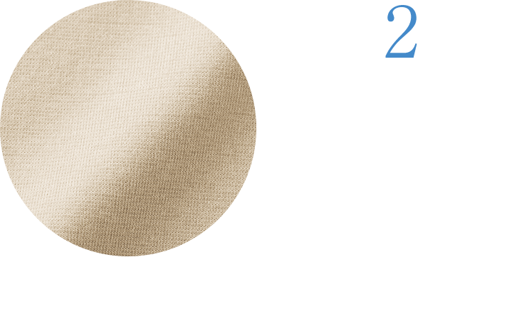 ひんやりした綿混 コットンをミックスした生地で、とってもやさしい肌ざわり。吸水力もあり、綿なのにムレにくく驚きのひんやり感。