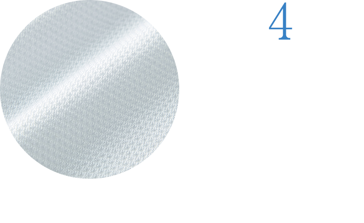 通気性抜群 メッシュ 通気性はもちろん、柔らかさにもこだわったメッシュ素材。吸汗速乾性があり、汗も吸ってムシムシしにくい。