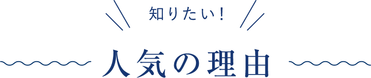 知りたい!人気の理由