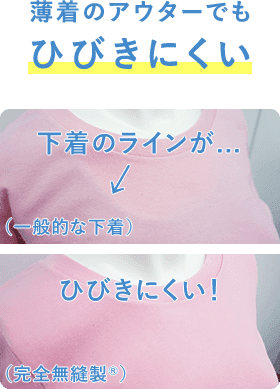 薄着のアウターでもひびきにくい