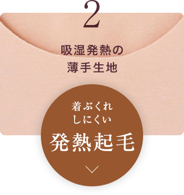 吸湿発熱の薄手生地 着ぶくれしにくい発熱起毛