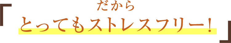 だからとってもストレスフリー