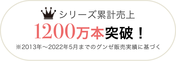 シリーズ累計売上 1100万本突破! ※2013年~2021年8月までのグンゼ販売実績に基づく