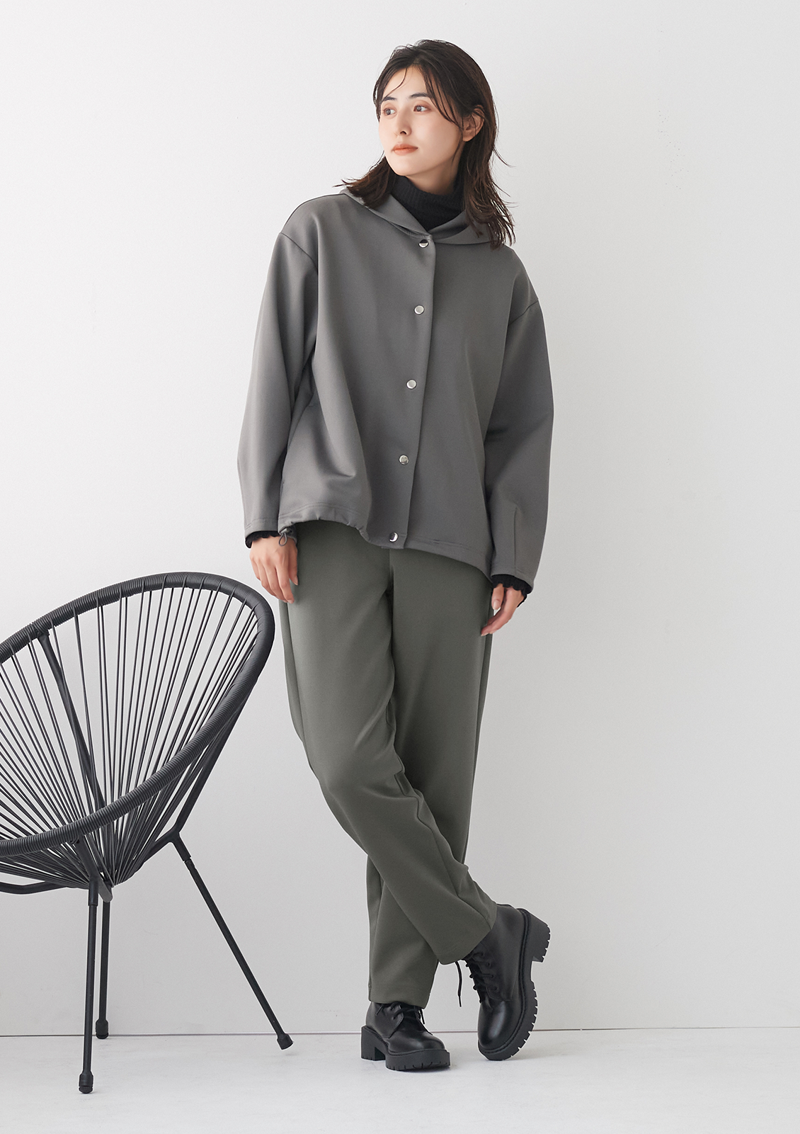 168cm M グレー着用