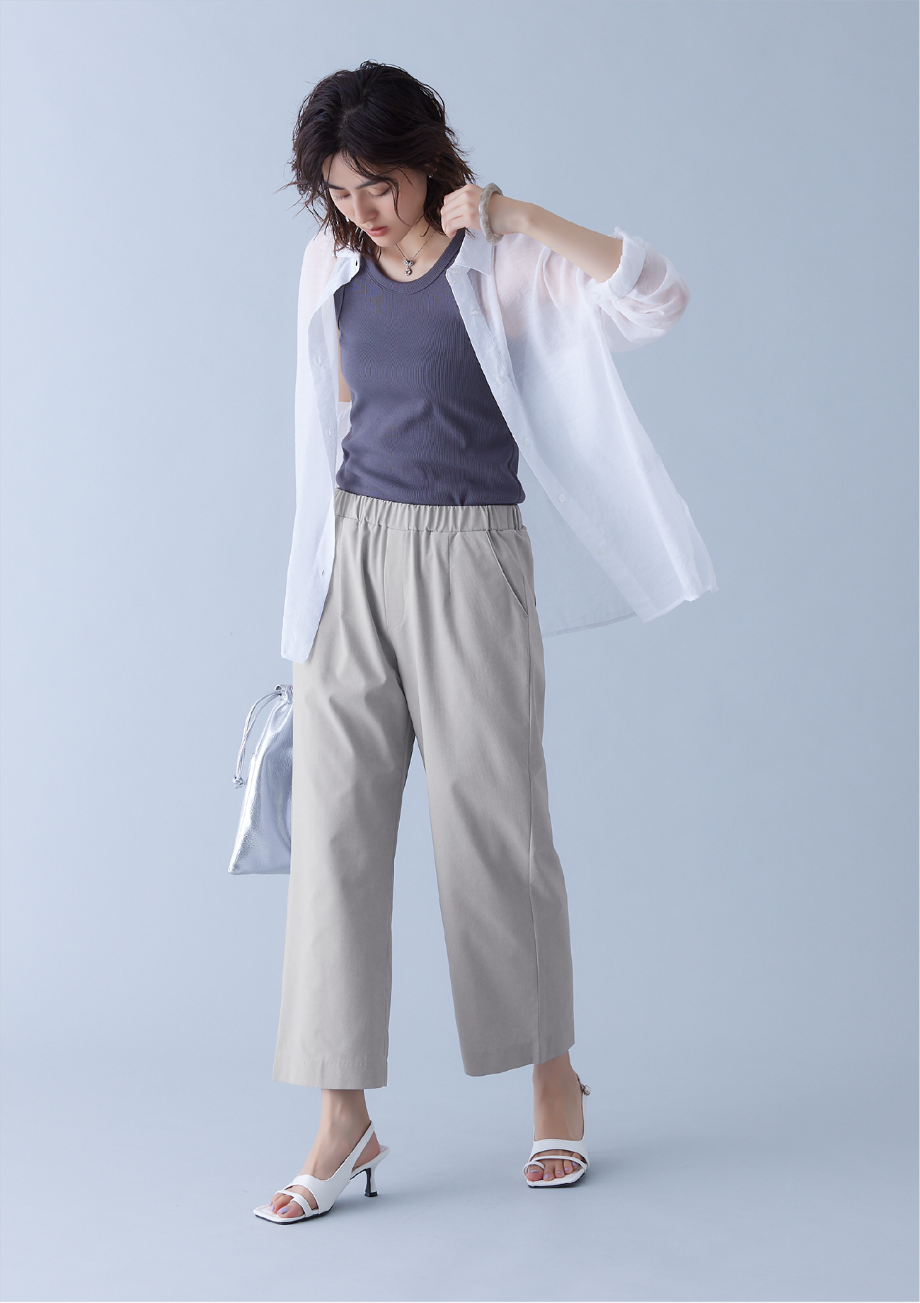 168cm M ライトグレー着用