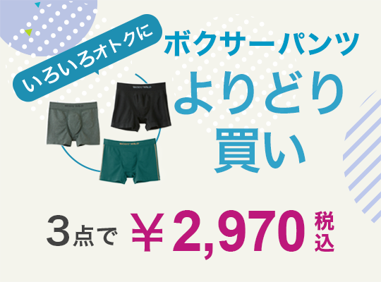 いろいろオトクにショーツよりどり買い。3点で税込み2970円