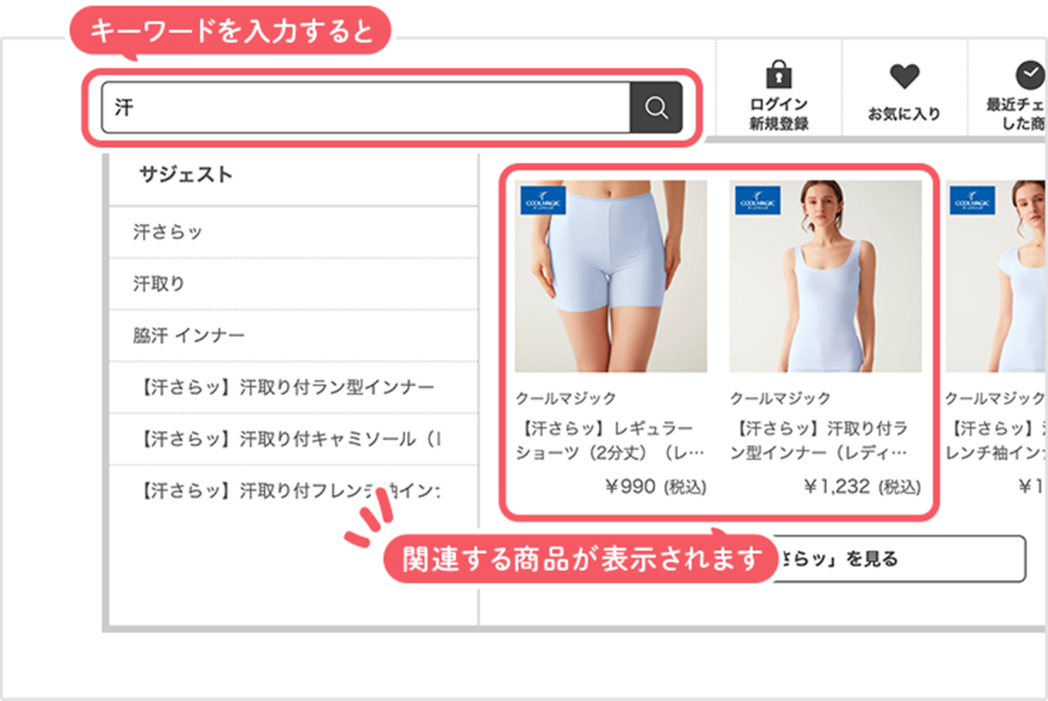 関連する商品が表示されます