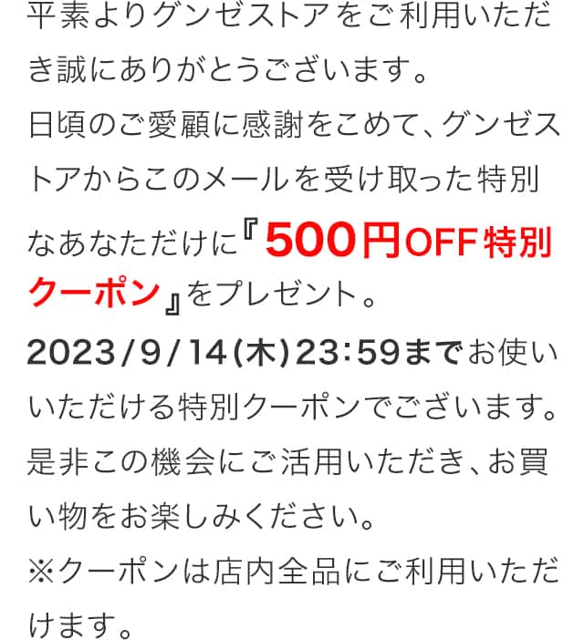500円OFF特別クーポンをプレゼント