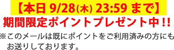期間限定ポイントプレゼント中!!