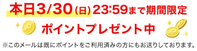 ポイントプレゼント中