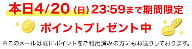 ポイントプレゼント中