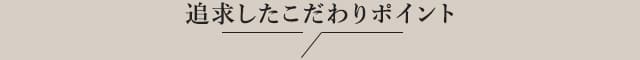 追求したこだわりポイント