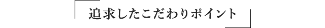 追求したこだわりポイント