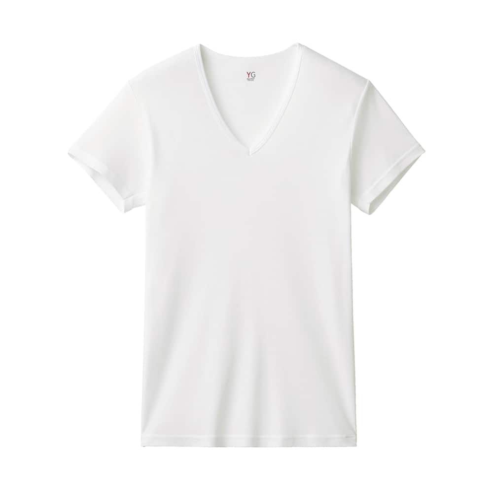 YG NextRA+COOL&DEO「VネックTシャツ」白